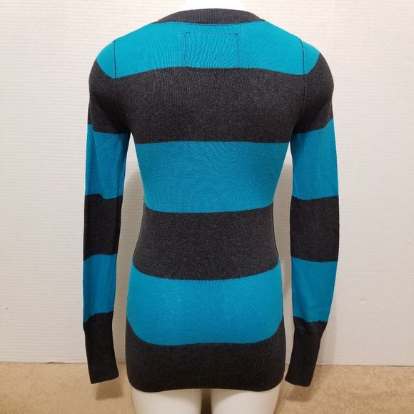 Nollie sweater XS lightweight pullover knit striped v-neck PacSun Twilight - Picture 3 of 12